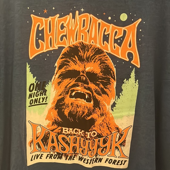 STAR WARS Men’s Heathered Blue Chewbacca T-Shirt NWOT Size XXL - Picture 3 of 4